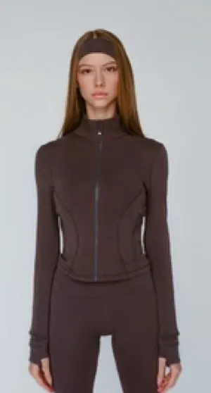 Layere Organic Cotton Espresso Brown zip jacket thumbnail 1