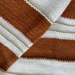 Women's Sweater in Cream, Gold, and Rust colors XL thumbnail 3