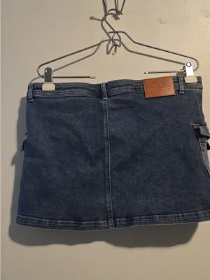 Princess Polly Blue Denim Mini Skirt with Cargo Pockets thumbnail 5
