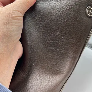 Lands’ End brown pebbled leather satchel. thumbnail 8