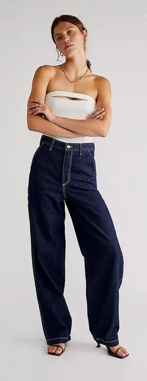 Anthropologie Wrangler Casey Jones Carpenter Barrel Jeans Size 30x31 Wide Leg High Rise Baggy thumbnail 1