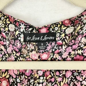 For Love & Lemon Grace Mini Dress Size Small Floral Lined Boho Prairie Feminine thumbnail 10