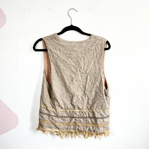 Vintage 90s Beige‎ Vest Sz Small Festival Boho Western Rodeo thumbnail 2