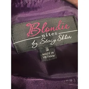 Blondie Nites Purple Satin Halter Mini Dress Tiered‎ Ruffle Hem Size 5 thumbnail 5