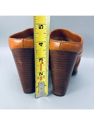 Frye Clogs Platform Mules Womens 7 Tan Belted Harness Cognac Block Heel 3472449 thumbnail 6