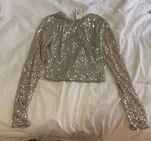 Hemline long sleeve sequin shirt Size XS thumbnail 1