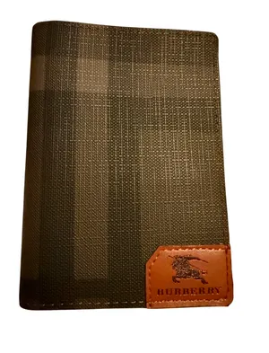 Brown Checked Leather Coated Card Wallet With Box thumbnail 1