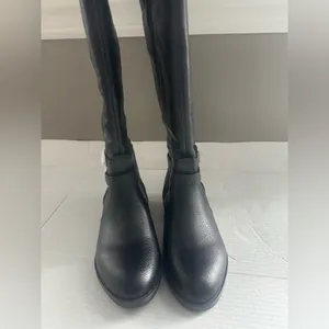 NEW Naturalizer Women’s Garrison Black Riding boots Mid Calf Boot 7.5 Wide thumbnail 7
