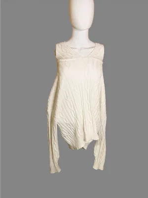 Cozy Cream Cable Knit V thumbnail 2