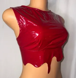 Red patent tank top  thumbnail 3