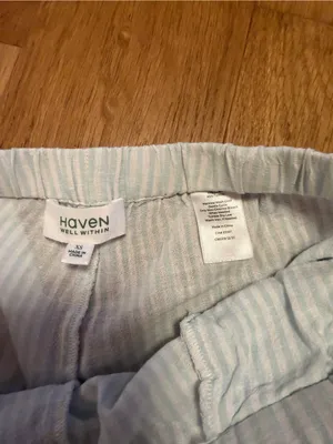 Blue and white stripe pajama set Size XS thumbnail 7