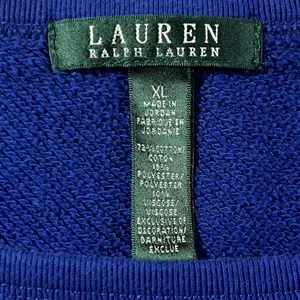 Lauren Ralph Lauren Sweatshirt Women XL Blue‎ American Flag Button Shoulder Top thumbnail 3