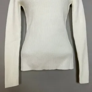 French Connection Turtleneck Sweater Ribbed Knit Women‎ XS Cream White Simple thumbnail 4