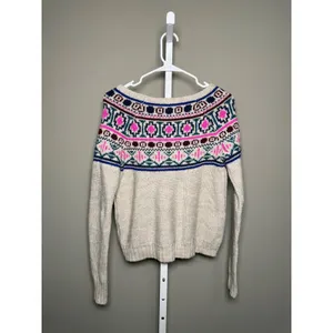 American Eagle Outfitters Fair‎ Isle Knit Sweater S Cottagecore Cabincore Ski thumbnail 7