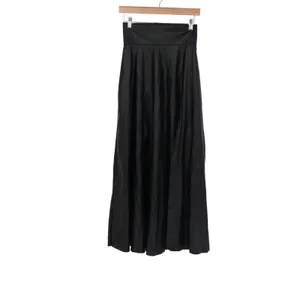 SHEIN Black Faux Leather Maxi Skirt High Waist Side Slit A-Line Size 4 thumbnail 2