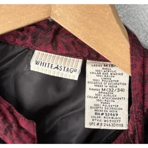 Victorian Chenille Jacket Size Medium 8 10 Black Whimsigoth Regency Asian Floral thumbnail 7
