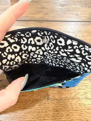 Vera Bradley Floral Zip Wristlet in Blue, Black, White, Mint thumbnail 2
