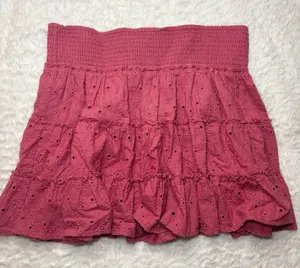 American Eagle Outfitters Pink Eyelet Mini Skirt thumbnail 1