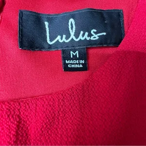 Lulus‎ Center of Attend Red Flounce 3/4 Bell Sleeve Mini Dress Size M thumbnail 7