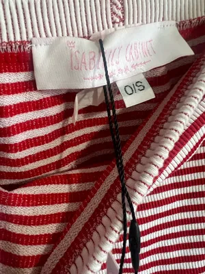 Red & White Striped Knit Crop Top and Mini Skirt Set thumbnail 5