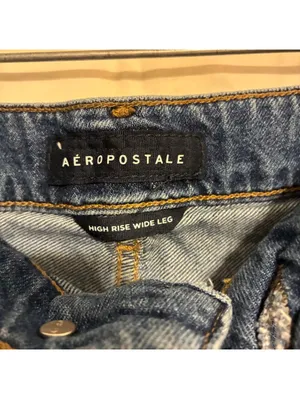 Aeropostale 90s High Waisted Wide Leg Jeans Medium Blue Denim Womens Size 12 thumbnail 5