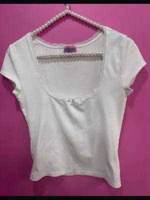 Edikted Priscilla White Lace-Trim Scoop Neck Women's Top thumbnail 1