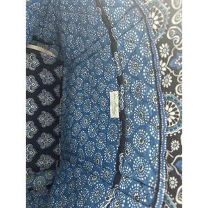 Vera Bradley Tote Bag Womens Large Blue Night and Day Quilted Cotton Excellent thumbnail 10