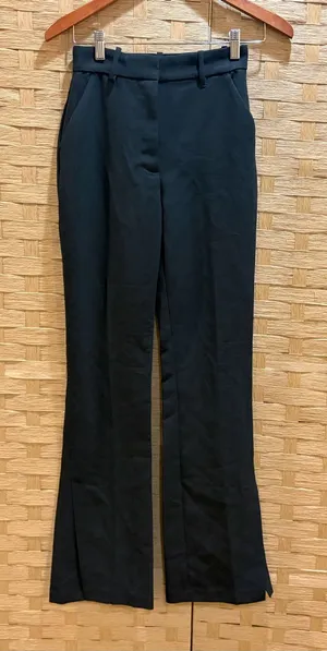 Abercrombie and Fitch Black Wide Slit Leg Trouser Size 24 NWOT thumbnail 1