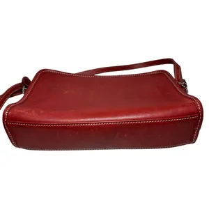 Coach Vintage 9138 Red Glove Tan Leather Mimosa Zip Shoulder Crossbody Bag thumbnail 7