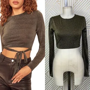 REFORMATION Jupiter Metallic Crop Top‎ In Black Sparkle Size US Small thumbnail 2