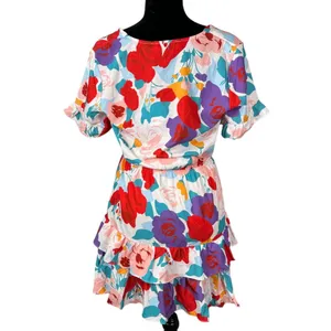 Petal + Pup Floral Tie Front Tiered Mini Dress Size 4 NEW with Tags thumbnail 3