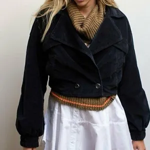We The Free Black Sure Thing Corduroy Bomber Jacket Relaxed Fit thumbnail 1