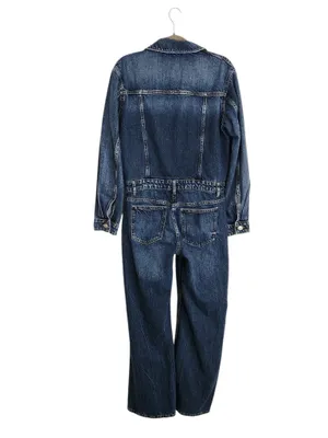 Zara Medium Wash Bootcut Denim Jumpsuit Size Medium thumbnail 2