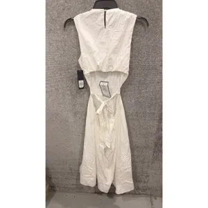 Rachel Rachel Roy Women Dress 8 White Midi Cutout Back Tie Waist Sleeveless thumbnail 5