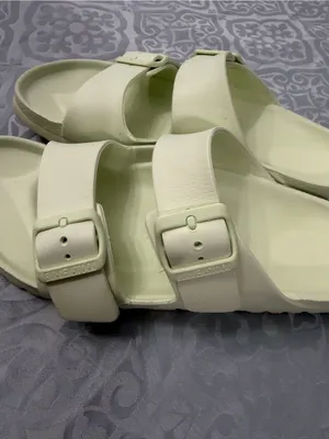 Birkenstock Light Green Two-Strap Sandals thumbnail 2