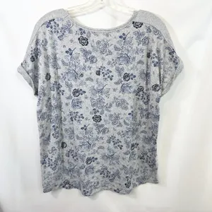 Lucky Brand XL‎ Pajama Set Gray Blue Floral Toile Short Sleeve Loungewear 727 thumbnail 6