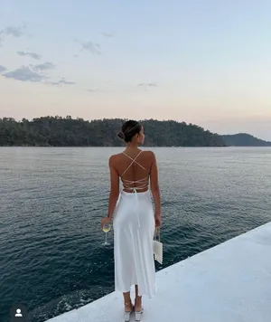 ZARA dress wedding midi bridal corset open back satin shower party coctail thumbnail 4
