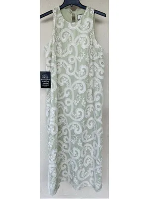 Tuckernuck Celadon Scroll Embroidered Bows Portia Dress Date Night Resort Beach thumbnail 7