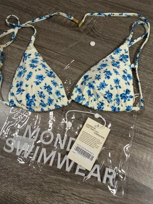 Monday Swimwear Kauai Top in Lake Como Watercolor thumbnail 1