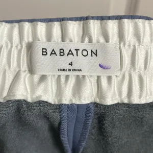 Babaton Aritzia Smith Vegan Faux Leather Shorts Dusty Blue Minimalist High Waist thumbnail 4