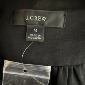 J Crew Women Drapey Shirt Dress Size M Black Satin-back Crepe Button Long Sleeve thumbnail 8