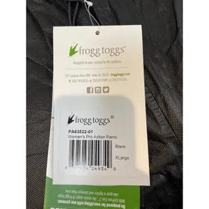 Frogg Toggs Rain Pants Size XL Black Pro Action Waterproof Breathable Hiking NWT thumbnail 7