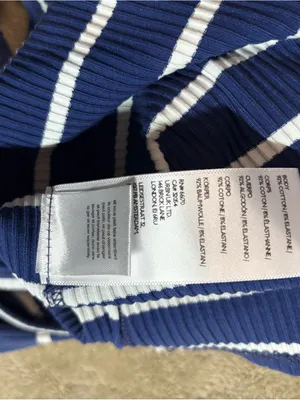 We The Free Free People Navy White Stripe Ribbed Tank Top S/P thumbnail 5