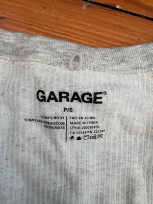 Garage grey long sleeve scoop neck top thumbnail 3