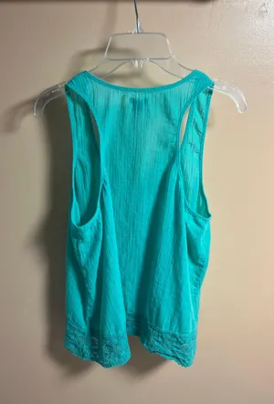 Mint Tank With Crochet/lace Bottom thumbnail 2