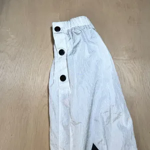MOOLAH Womens S Black White‎ Snap Track Pants Tearaway Joggers Orange Drawstring thumbnail 5