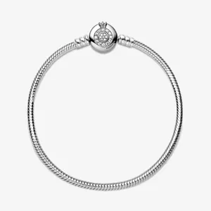 🆕Pandora Moments Sparkling‎ Crown O Snake Chain Bracelet thumbnail 3