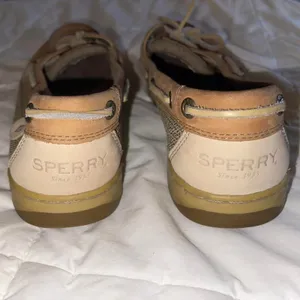 Tan and Cream Sperry Loafers - Size 8 thumbnail 4