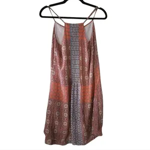 Sanctuary Spaghetti Orange and Blue Patterned Dress, Size Medium thumbnail 2