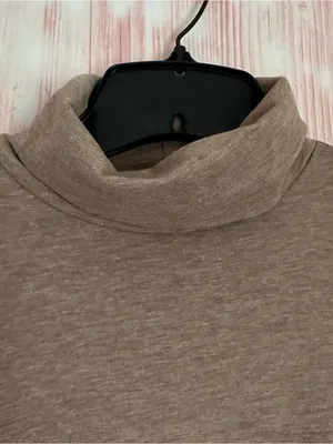 J. Crew Mocha Brown Slim Fit Tissue Turtleneck Long Sleeve Top Size S NWT thumbnail 3